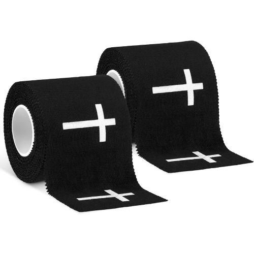 MiniInflat 2 Pcs Christian Cross Athletic Tape, Black, Crosses