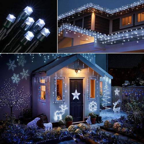 Joomer Battery Christmas Lights, 33ft 100LED Fairy Lights Battery Operated Timer 8 Modes Waterproof for Outdoor Home Garden Party Holiday Christmas Trees Decoration (White)