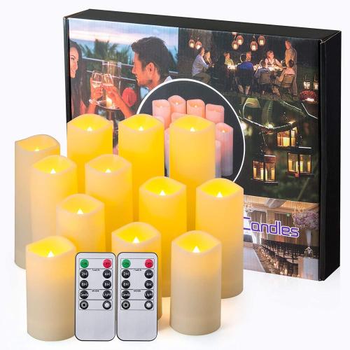 Flameless Candles Battery Operated Waterproof Led Candles Candles with 2 Remotes Contro for Wedding, Party, Birthday