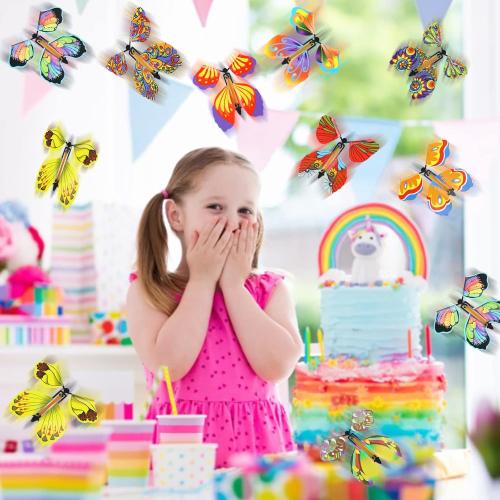 LOMIMOS 40PCS Flying Butterfly, Magic Wind Up Butterfly Toy Gift for Kids Surprise Explosion Box Wedding Birthday Party Book Greeting Card(20 Styles)