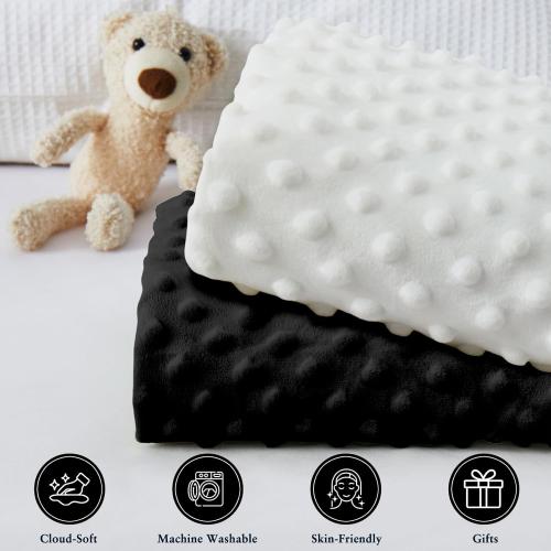 Homiest 2 Pack Changing Pad Cover, White   Black Changing Table Sheets, Ultra Soft Fleece Minky Dot Fabric, Breathable Comfortable Diaper Pad Cover for Girls and Boys, Machine Washable