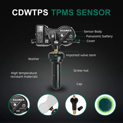 TPMS Sensor,433MHZ Tire Pressure Monitor System for Chrysler| Jeep| Dodge|Fiat Replaces#68313387AB 68193586AC 68252493AB