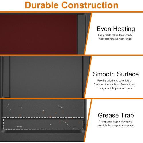 UPGRADED WB31X24738 Aluminum Griddle Replacement for GE Gas Range, 9×19.5 Inch Nonstick Center Griddle, Food Grade Cooktop Flat Plate for GE Stove Parts