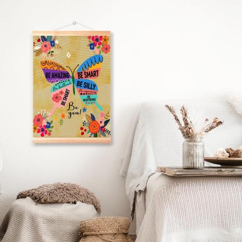 Littlefa Be Smart Be Amazing Posters Kids Positive Affirmations Posters for Classroom/School Counselor Office/Therapy Room, Mental Health Hanging Poster for Girls Room 16x12 In