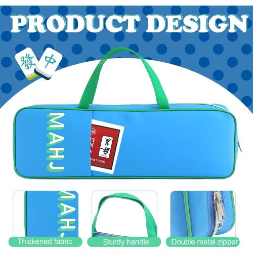 Aliceset Mahjong Rack Storage Bag 21 x 6.5 x 2 Inches Mahjong Gifts for Women Mah Jong Tile Bags with Zipper for Tiles and Pushers Rack Storage Bags Gifts Accessories(Only Bag)(Royal Blue)
