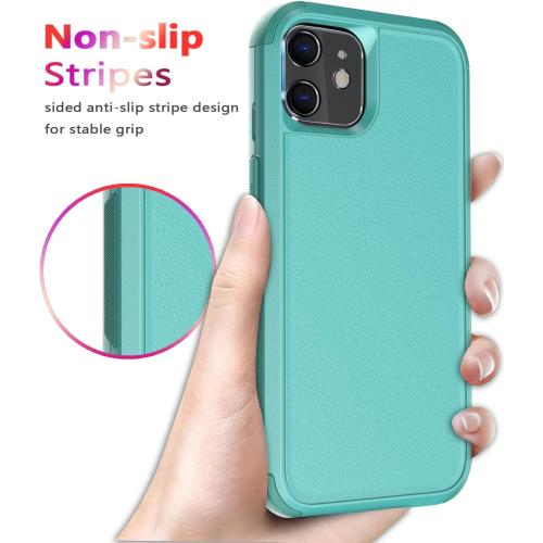 Diverbox for iPhone 14 Case [Shockproof] [Dropproof] [Tempered Glass Screen Protector],Heavy Duty Protection Phone Case Cover for Apple iPhone 14 (Teal-3in1)
