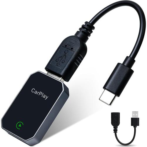 Redlake Wireless CarPlay Adapter for iPhone 2025 Upgrade Seamless Connection for Convert Wired to Wireless Car Play Adapter Mini Apple Carplay for iOS 10 ,USB/Type C