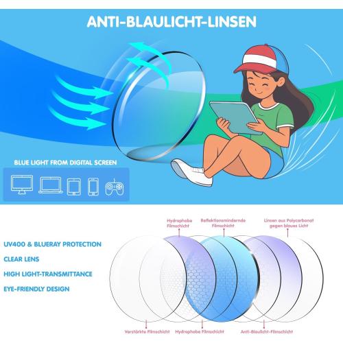 CHEERS DEVICES Blue Light Blocking Glasses for Kids Boys Girls Teens - Computer Glasses with Unbreakable Frame and Anti-Glare