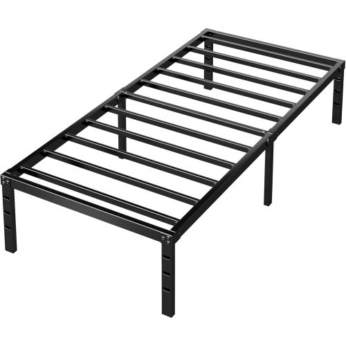 Metal Platform Bed Frame 14 Inch Tall,No Box Spring Needed,Twin Size Bed with Heavy Duty Strong Support Slats,Easy to Assemble,Black
