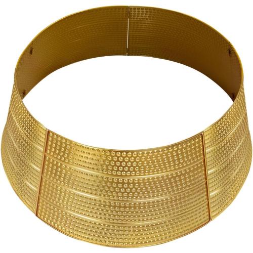 Decorative Christmas Tree Collar - Metal Christmas Tree Collar, Burlap Tree Collar | Dawsons Living Christmas Tree Skirt, Metal Christmas Tree Trunk Basket Guard for Preventing from Cat Dog