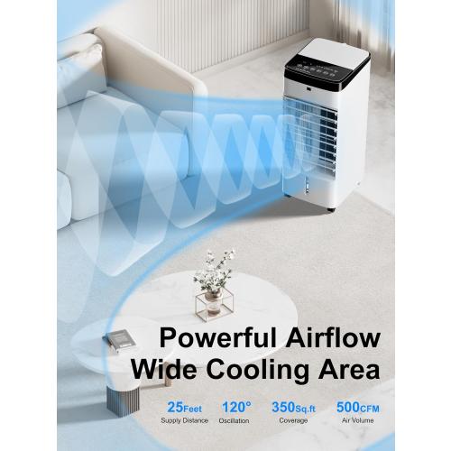 Uthfy Portable Air Conditioners, 3 IN 1 Evaporative Air Cooler with Detachable Water Tank, 6 Ice Packs, 12H Timer, 120° Oscillation, Remote, 3 Speeds, 4 Modes, Swamp Cooler for Bedroom, Office