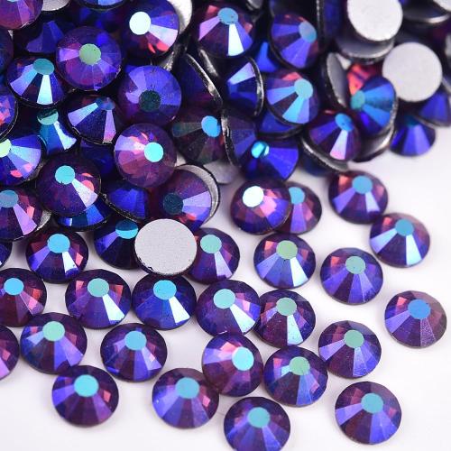 Blinginbox Flat Back Crystal Rhinestones Round Gems for Nail Art and Craft Glue Fix,Dk.Amethyst AB (6.4-6.6mm) SS30/288pcs