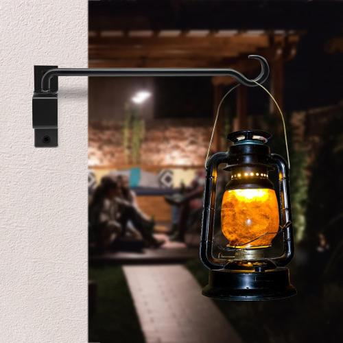 16 inch 2 Pack Swivel Plant Hangers Outdoor Heavy Duty - Black Iron Plant Hanging Hook Bracket for Flowers Baskets Pots Bird Feeder Lanterns Wind Chimes