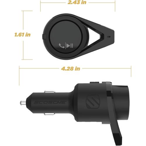 Scosche BTFM5 Bluetooth Hands-Free Car Kit with Digital FM Transmitter and Dual 12W USB Charging Ports For Vehicles