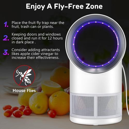 Fly Trap Indoor,White Gnat Traps House Indoor,Timed Indoor Insect Trap