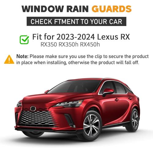 Set of 4 Shatterproof in-Channel Window Rain Guards for 2023-2025 Lexus RX 350H 450H, Extra Durable Window Deflectors, Vent Window Visors for Cars, Vent Deflector, 4pcs