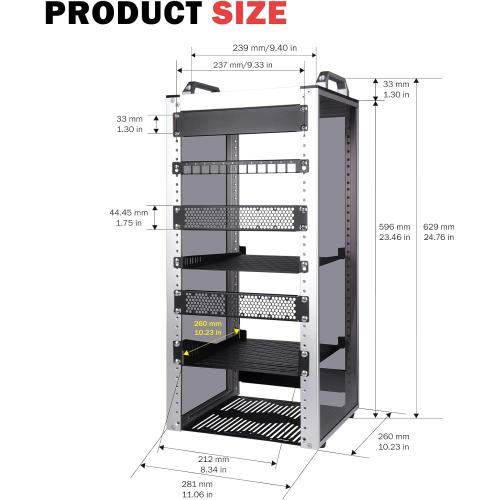 GeeekPi 12U Server Cabinet, 10 inch Server Rack for Network, Servers, Audio, and Video Equipment, DeskPi RackMate T2 Rackmount, 10.23 inch Depth