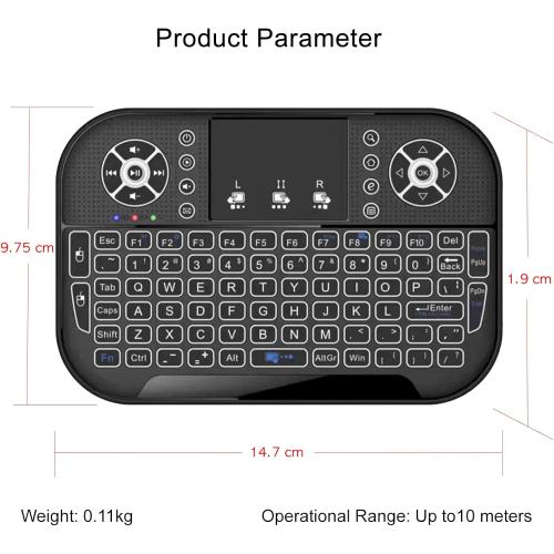 A8 Mini Bluetooth Keyboard, Dual Modes(2.4GHz/Bluetooth) Wireless Keyboard Controller with Touchpad Mouse Combo,3-7 RGB Backlits, Rechargeble, Remote Control for Computer/Tablet/Mobile Phone/TV Box