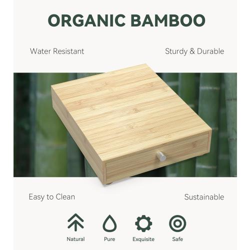 for Nespresso Original Capsules - Bamboo Coffee Pod Drawer Holder - 48 OriginalLine Pods Organizer (14.5D x 11.7W x 3.2”H)