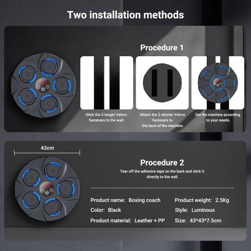 Music Boxing Machine, Bluetooth, Portable Electronic Music Boxing Machine with Boxing Gloves, Adult & Kids Training Equipment for Home, Gym, Office Fitness Workout