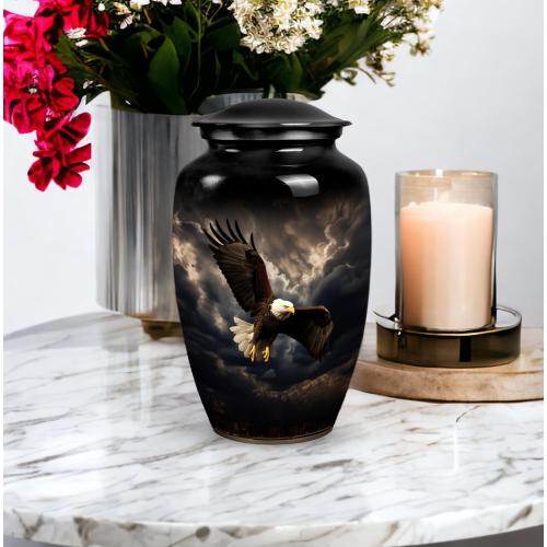 Eagle Urn with Rain Clouds - Adult Ashes Memorial Urn for Men & Women