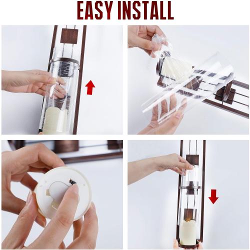 Wall Sconce Candle Holder Metal Wall Decorations for Living Room, Bathroom, Dining Room, Set of 2