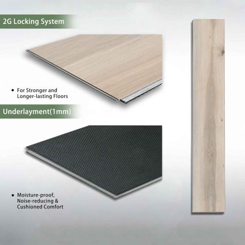 SPC Luxury Vinyl Flooring 5mm Thick | Waterproof Click Lock Rigid Core | IXPE Soundproof Underlayment | Easy Install Wood Look Plank​,10 Planks (21.5 Sq. Ft) (Hickory)