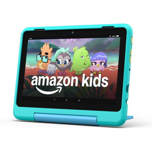 Amazon Fire HD 8 Kids Pro tablet (newest model), ages 6-12. Bright 8 HD screen, includes ad-free content, parental controls, 13-hr battery, slim case for older kids, 32GB, Discovery