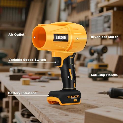 Electric Cordless Leaf Blower Dust Blower for DEWALT 20V Battery, High-Speed Motor Handheld Jet Fan Air Blower for Patio Cleaning, Lawn Care, Blowing Leaves and Dust (No Battery/Charger)