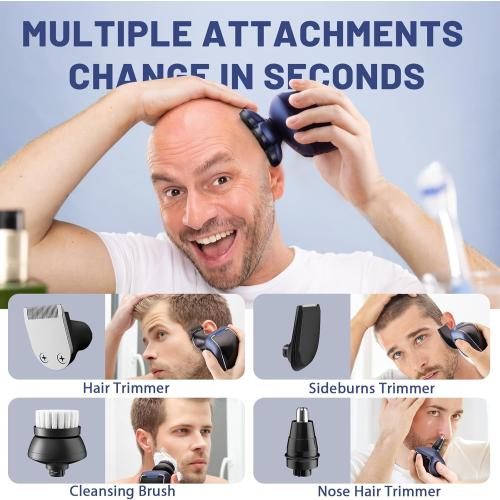 Head Shavers for Bald Men: 5-in-1 Electric Razor - Waterproof Wet Dry Shaving - Professional Grooming Kit for Balder