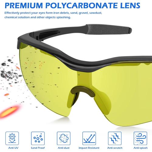 OXG 6 Pack Tinted Safety Glasses for Men Women, Safety Goggles ANSI Z87.1 Protective Eyewear Scratch Resistant Eye Protection