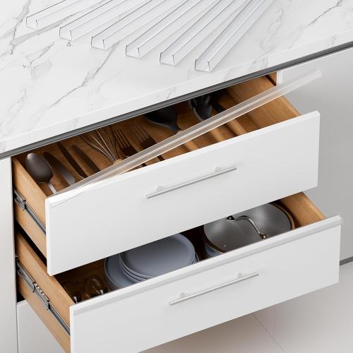 Cabinet Protector Edge Guard (Pack of 6), 24 Clear PVC Cabinet Edge Protectors for 3/4 Thick Kitchen Cabinets Doors – Slip-On No-Tool Sliding Installation