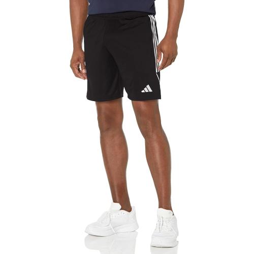 adidas Men's Large Size, Black with white stripes Tiro 23 League Training Shorts