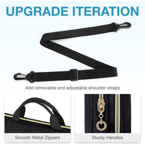 BAGSMART 15.6 Inch Laptop Sleeve Case Compatible with MacBook Pro 16 Inch,15.6 Inch HP,Dell,Acer Aspire,Asus Notebook, Protective Laptop Bag for Women with Shoulder Strap,Pocket,Handle, Black