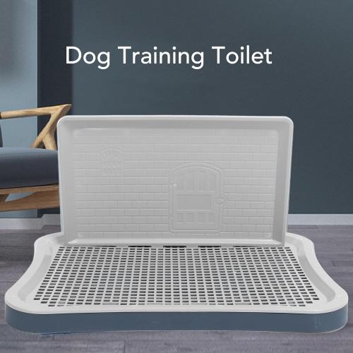 Puppy Potty Training Tray,Portable Puppy Mesh Training Potty Dog Training Toilet with Wall Column Removable Pee Pad Tray for Large Small Medium Pets (Dark Blue)