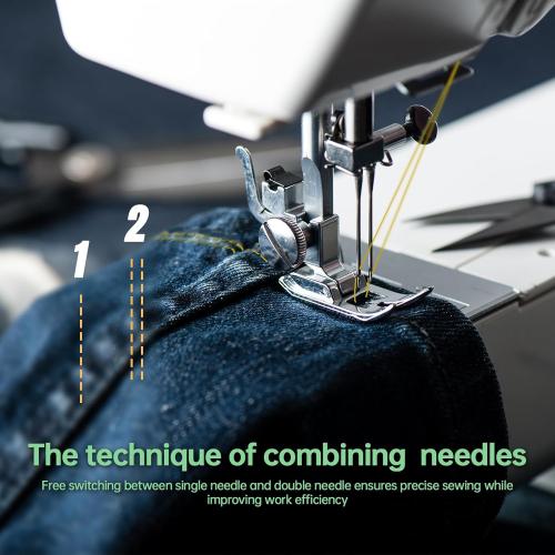 Sewing Machine for Beginners,Double Needle Sewing Machine for Adults,16 Strings of Weaving Dreams,Adjustable Sewing Speed,Suitable for Daily Sewing at Home One.