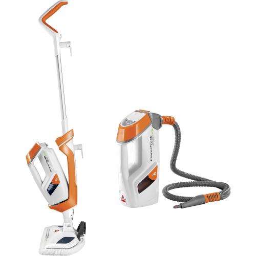 White and Orange Bissell PowerFresh Lift-Off Pet Steam Mop, Steamer, Tile, Bathroom, Hard Wood Floor Cleaner, 1544A, Orange