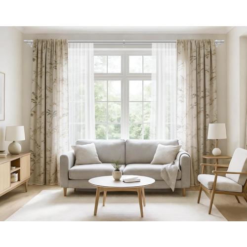 Double Curtain Rod 72 to 144 Inch, HOTOZON 1 Inch Heavy Duty Double Curtain Rods for Windows 60 to 140 Inches(5-11.6 ft), Telescoping Drapery Rod with Simple End Finials, Silver