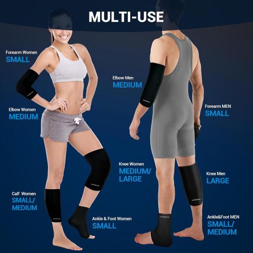Comfytemp Knee Ice Pack Wrap for Swelling, Reusable Freeze Sleeve for Pain Relief, Gel Ice Pack for Injury, Meniscus Tear Knee Brace, Knees Compression Sleeve, Cold & Hot Therapy, Get Well Gift -L