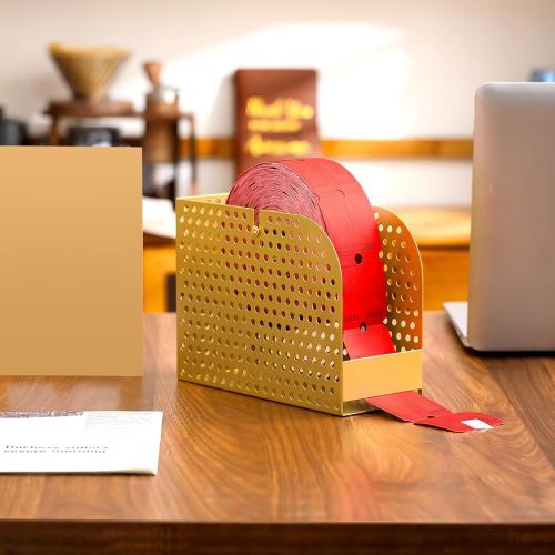 MorningRo Raffle Ticket Holder Metal Raffle Ticket Dispenser Spinner Cage Drum for Roll Events Entry Reward Fundraiser Prizes Dispenser(Gold)