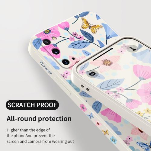 LEECG for Samsung Galaxy S20 Case Creative Flower Pattern Design Dropproof Slim Protective for Galaxy S20 Phone Cover 6.2 inch-Flower White