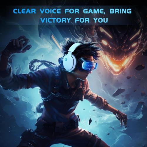 Gtheos 2.4GHz Wireless Gaming Headset for PS5, PS4 Fortnite & Call of Duty/FPS Gamers, PC, Nintendo Switch, Bluetooth 5.3 Gaming Headphones with Noise Canceling Mic, Stereo Sound, 40 Hr Battery -White
