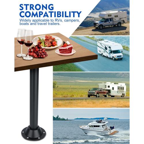 2pCs Size 29 RV Table Base Mount and RV Table Leg with Upgraded Hole Design, Aluminum Camper Table Leg Base Mount for RV Boat Camper Trailer, 2 PCS