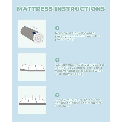 Trifold Pack and Play Mattress 38x26'' Breathable Soft Plush Memory Foam for Baby Toddler Travel Includes Carry Bag Removable Washable Cover Fits Play Pen Playard Pack n Play Mattress Pad