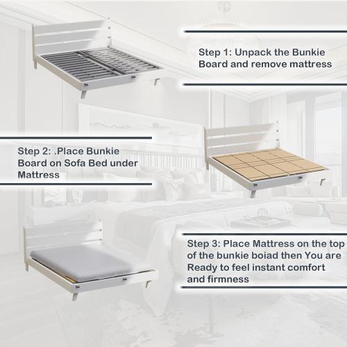 Bunkie Board, 6mm Thin, Large Queen Size (60 x 80 in)Heavy Duty Bed Panels Foldable Box Spring, Bed Support Slats under Mattress | Modular Portability Design, Easy Setup, Foldable, Low-Profile Design