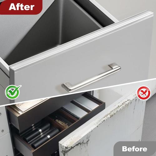 4pcs Size 3/4 thick 24  Cabinet Door Protector, Plastic Edge Protector Trash Drawer Protector Edge Guard, Slip on Protectors for Cabinets– 3/4 Thick, 24 Length, Prevent Wear, Chipping, Discoloration