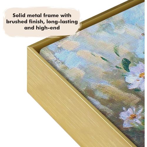 Floater Frame for 36x36 Canvas Paintings, DIY Metal Floating Frame with 1.5” Deep for Artists Designers Landscape Portrait Artwork, Modern Home Office Wall Decor (Gold)