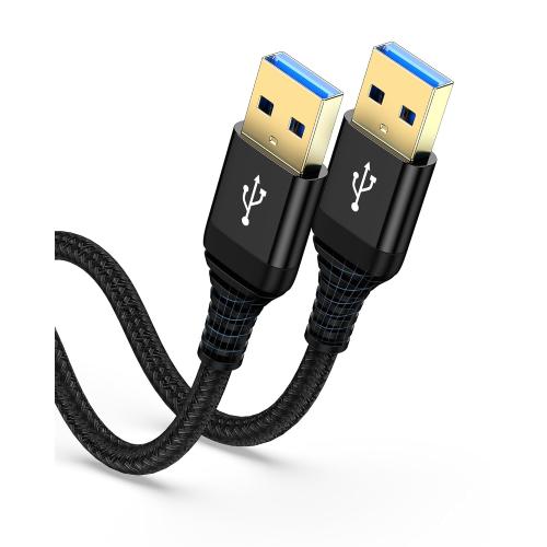 USB to USB Cable 6ft, Male to Male USB A To USB A Cable for WD Hard Drives, PC, Mac, Laptop, PS4, Xbox - USB 3.0 Type A Impresora Long Usba to Usba Cord, High-Speed Data Transfer Cable, 6 Foot