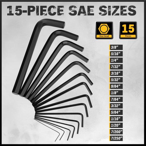 ELEAD Hex Key Allen Wrench Set: 41-Piece Hex and Torx Key Set with Torque Handle, Standard SAE(0.028-3/8) & Metric(0.7mm-10mm) & Torx(T9-T50) in Storage Case, Heat Treated Chrome Vanadium Steel