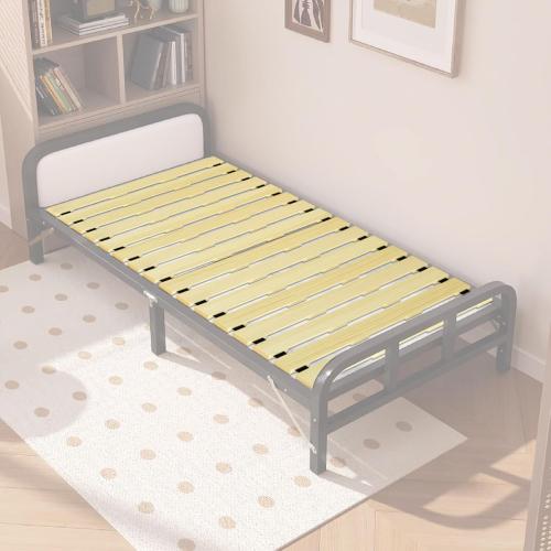 Size twin Japanese Tatami Mat Floor Bed, Knotless Solid Wood, Roll-Up Slatted, Bed Plate with 2 Storage Straps, Moisture-Proof and Breathable for Floor Sleeping or Futon Mattress, Twin